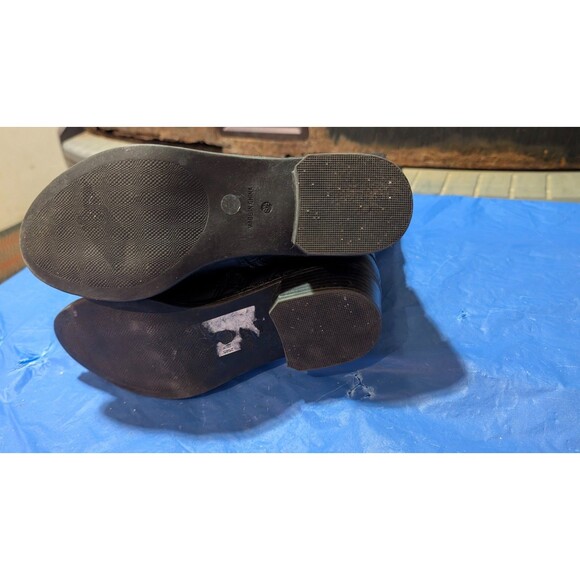 Womens sz 8.5 black knee high boc boots leather upper with  Zipper & buckle US - Picture 9 of 10